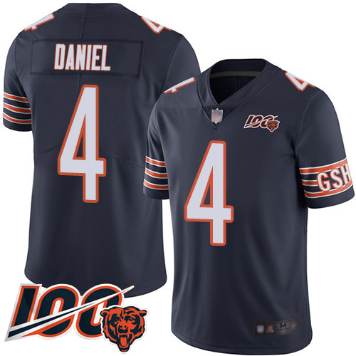 Chicago Bears Limited Navy Blue Men Chase Daniel Home Jersey NFL Football #4 100th Season